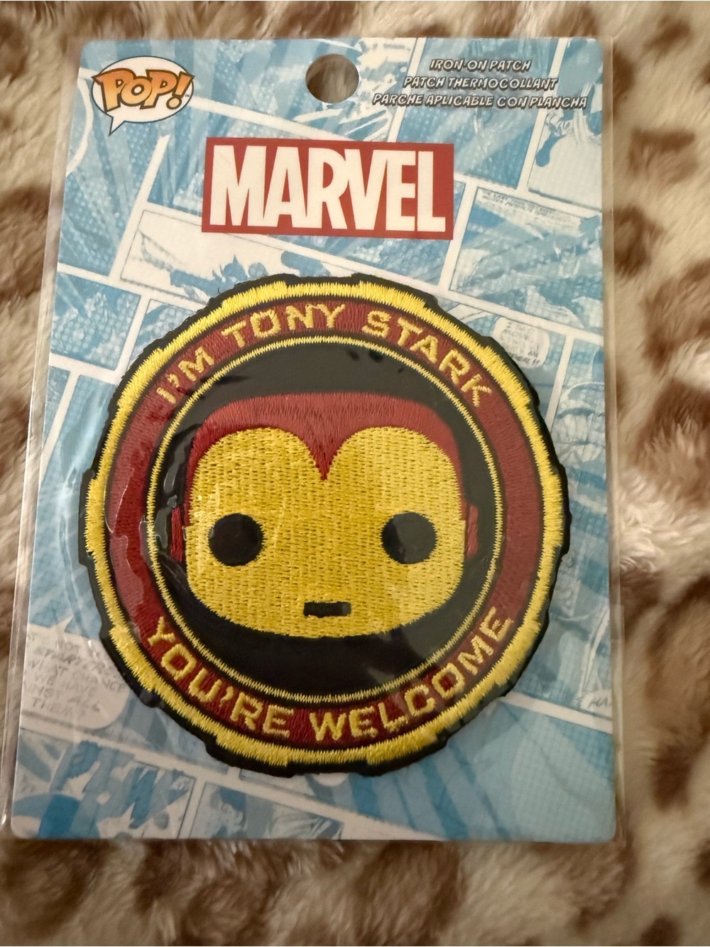Marvel Iron Man Stylized Face Patch - Yellow & Red